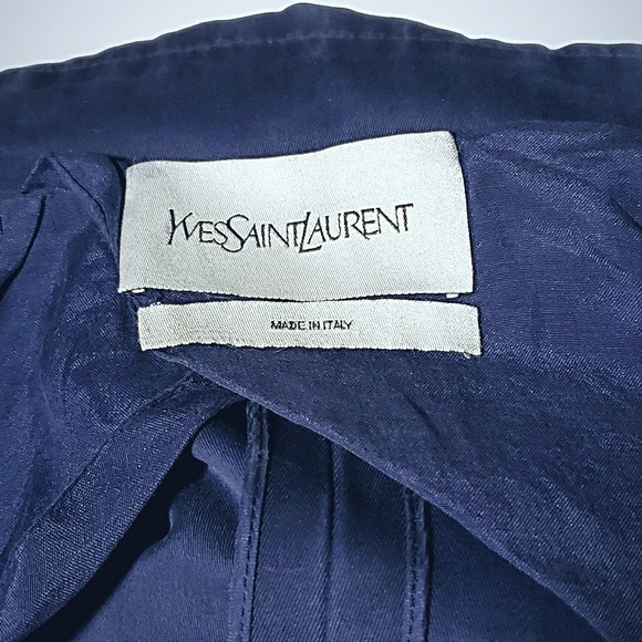 Yves Saint Laurent YSL asymmetric gabardin trench coat jacket - Picture 3 of 6